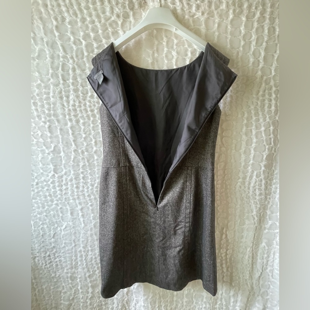 ANN TAYLOR brown virgin wool & silk blend sleeveless dress (6). - Picture 9 of 9